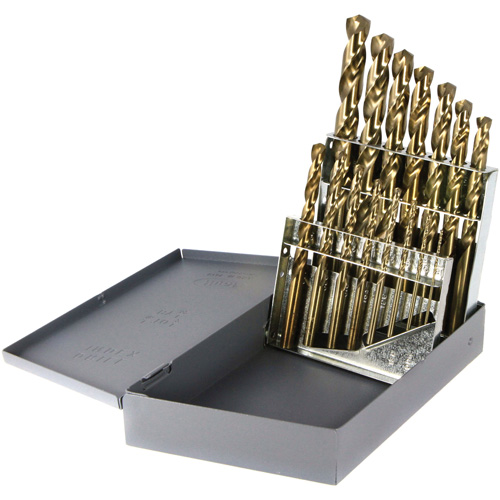 DRILLCO Heavy-Duty Jobber Length Drill Bit Set, 15 Pieces, Cobalt Southpoint Industrial Supply