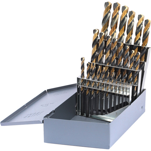 Jeu de forets m&eacute;triques courts DRILLCO, 25 morceaux, Acier rapide Southpoint Industrial Supply