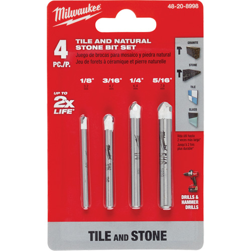 Natural Stone Bit Set, 4 Pieces, Carbide Southpoint Industrial Supply