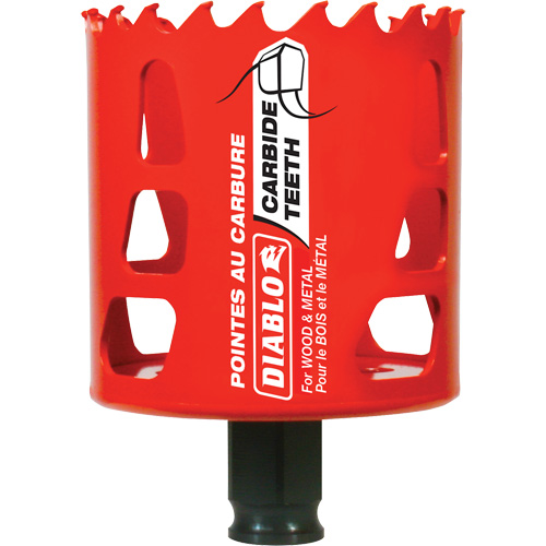 Wood & Metal Hole Saw, 2-1/2", 2-3/8" Depth of Cut, Carbide Southpoint Industrial Supply