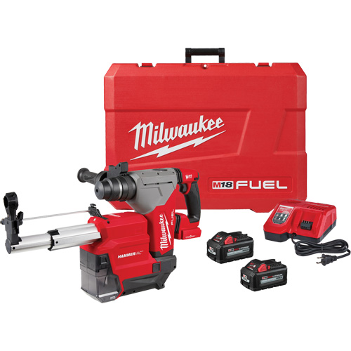 M18 Fuel SDS Plus Rotary Hammer with Hammervac Dust Extractor Kit, 18 V, 1-1/8" - 3", 800 RPM Southpoint Industrial Supply