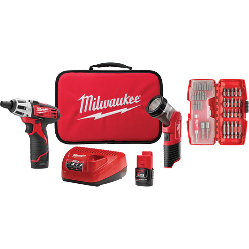 Screwdriver & Light Accessory Kit, Lithium-Ion, 12 V Southpoint Industrial Supply