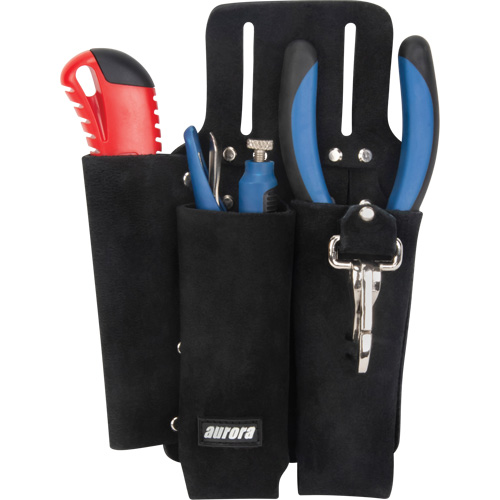 Porte-outils pour monteur de ligne, Porte-outil multiple, Cuir, 3 Poches Southpoint Industrial Supply