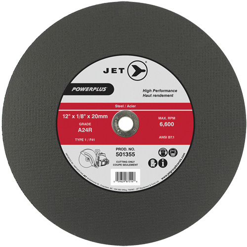 A24R PowerPlus Cut-Off Wheel, 12" x 1/8", 20 mm Arbor, Type 1, 6600 RPM Southpoint Industrial Supply