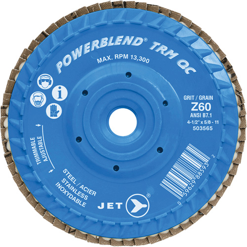 Disque &agrave; feuillets PowerBlend TRM QC ajustable, 5" x 5/8"-11, Type 27, Grain Z60, Alumine de zirconium Southpoint Industrial Supply