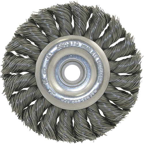 3K114 Unthreaded Knot Twisted Wire Wheel, 3-1/4" Dia., 0.014" Fill, 3/8"-1/2 Arbor Southpoint Industrial Supply