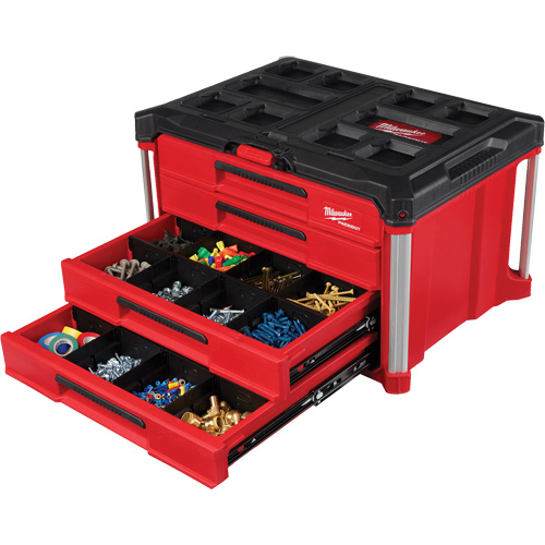 Boîte &agrave; outils avec 4 tiroirs PackOut, 16-3/10" x 22-1/5" x 14-3/10", Rouge Southpoint Industrial Supply