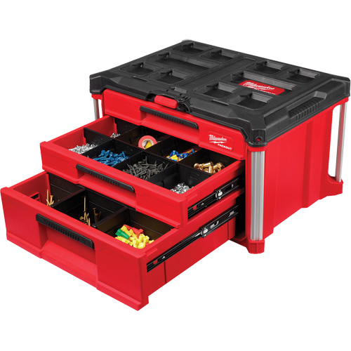 Boîte &agrave; outils avec 3 tiroirs PackOut, 16-3/10" x 22-1/5" x 14-3/10", Rouge Southpoint Industrial Supply