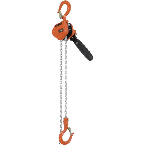KLP-25-5 KLP Series Lever Chain Hoists, 5' Lift, 500 lbs. (0.25 tons) Capacity, Steel Chain Southpoint Industrial Supply