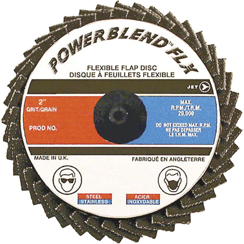 Disques &agrave; lamelles flexibles — pour acier/acier inoxydable/aluminium, 3" x Type R, Grain Z80, Alumine de zirconium Southpoint Industrial Supply