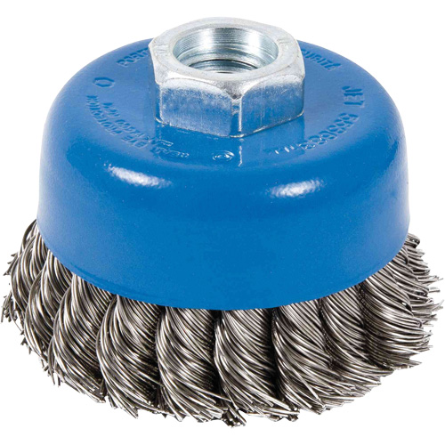 CK3201-SST Brosse boisseau &agrave; fils nou&eacute;s torsad&eacute;s en acier inoxydable, 3" dia. x 5/8"-11 arbre Southpoint Industrial Supply