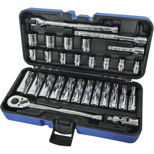 Jeux Rochets & douilles &agrave; 12 pans combin&eacute;s, 30 Mcx, Prise de 3/8", Profond Southpoint Industrial Supply