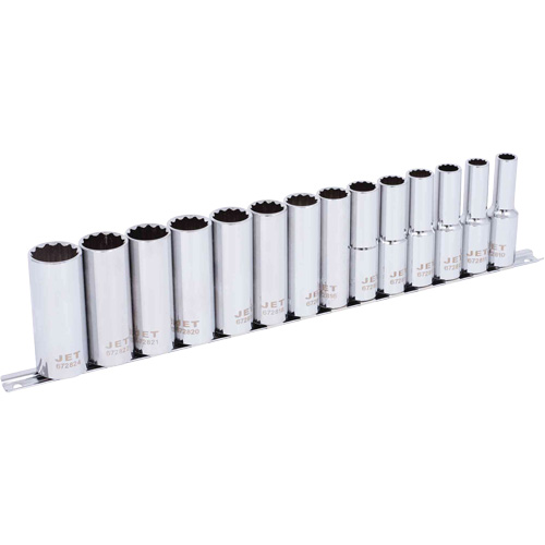 SS1214DM-12 Chrome Socket Set, 14 Pcs, 1/2" Drive Size, Deep Southpoint Industrial Supply