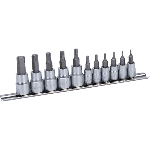 JHBS-11S Hextractor SAE Bit Socket Set, Hex, 1/4"/3/8" Drive, 11 Pcs Southpoint Industrial Supply