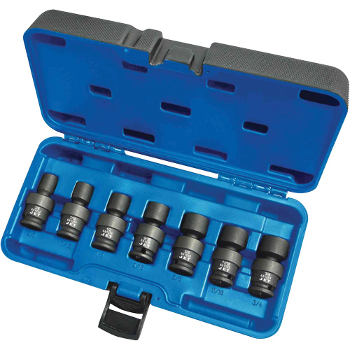 Universal Socket Sets, 7 Pcs, Impact, 3/8" Drive Size Southpoint Industrial Supply