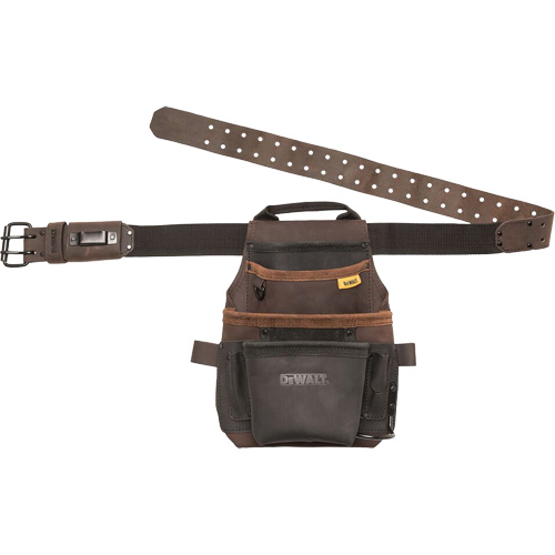 Tool Pouch & Belt, Multiple Tool Holder, Leather, 12 Pockets Southpoint Industrial Supply