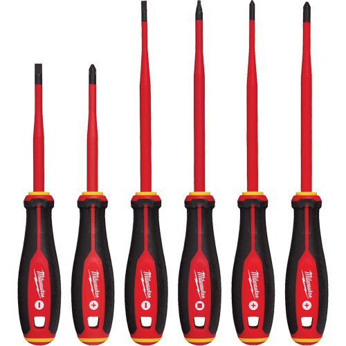 Insulated Slim Tip Screwdriver Set, 6 Pcs., Magnetic Southpoint Industrial Supply