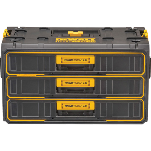 Unit&eacute; &agrave; trois tiroirs ToughSystem 2.0, 21-4/5" x 12-3/10" x 12-3/5", Noir/Jaune Southpoint Industrial Supply