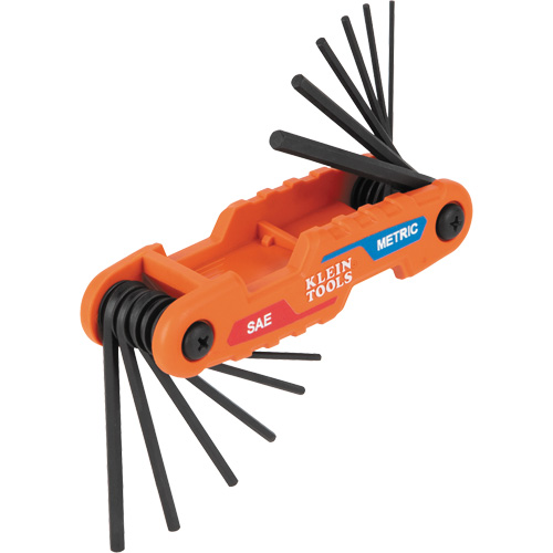 Compact Folding Hex Key Set, 12 Pcs., Metric & Imperial Southpoint Industrial Supply