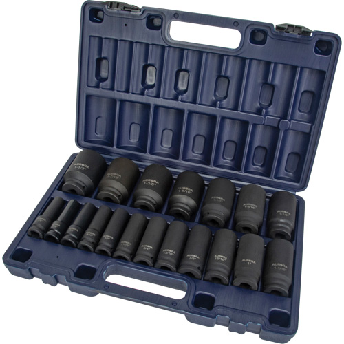 SAE Socket Set, 19 Pcs, Impact, 1/2" Drive Size, Deep Southpoint Industrial Supply