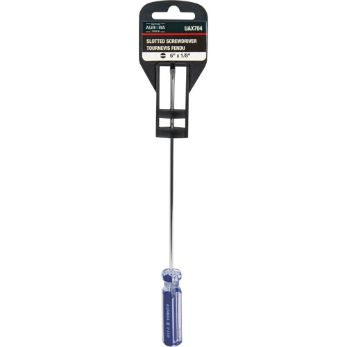 Tournevis &agrave; fente bleu transparent avec bandes, Tige de 1/8", Ronde, Prise en Plastique Southpoint Industrial Supply