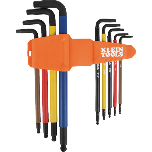 Jeu de cl&eacute; hex de style L extra longues et chromocod&eacute;es avec support, 9 mcx, Imp&eacute;rial Southpoint Industrial Supply
