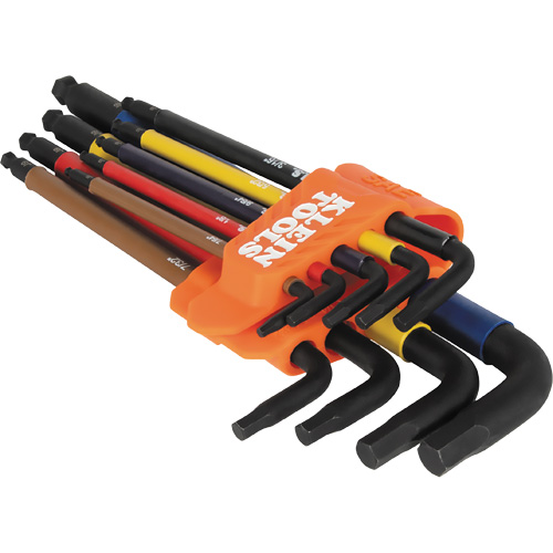 Jeu de cl&eacute; hex de style L extra longues et chromocod&eacute;es avec support, 9 mcx, Imp&eacute;rial Southpoint Industrial Supply