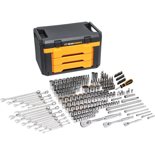 12-Point Mechanics Tool Set in 3 Drawer Storage Box Southpoint Industrial Supply