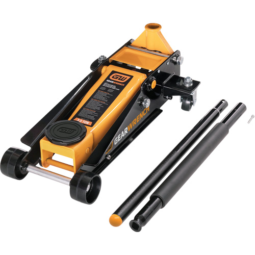 Heavy-Duty Floor Jack, 3 Ton(s) Capacity, 5-1/4" Lowered, 18-1/4" Raised, Manual Hydraulic Southpoint Industrial Supply