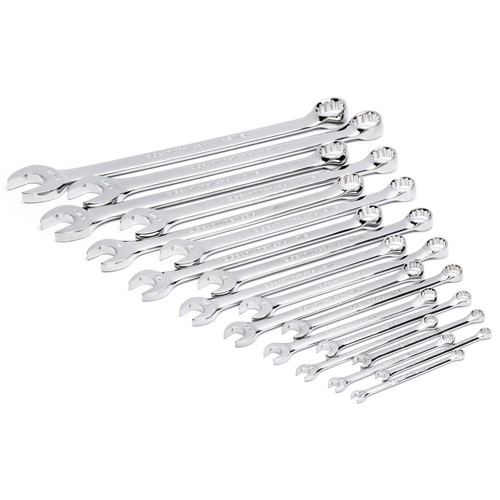 Jeu de cl&eacute;s mixtes SAE et longues &agrave; 12 pans dans un plateau de rangement en mousse, Ouverte, 19 morceaux, Imp&eacute;rial Southpoint Industrial Supply