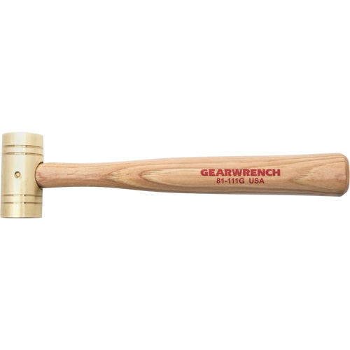Brass Hammer with Hickory Handle, 1 lbs Head Weight, 11" L Southpoint Industrial Supply