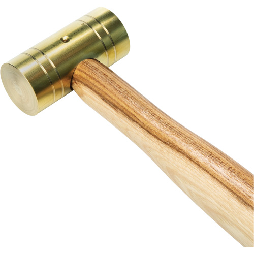 Brass Hammer with Hickory Handle, 1 lbs Head Weight, 11" L Southpoint Industrial Supply
