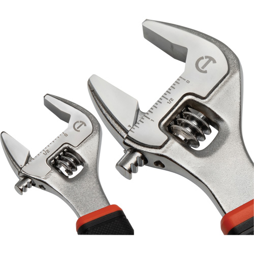 Quick-Fit-Jaw Adjustable Wrench Set, Adjustable, 2 Pieces, Imperial and Metric Southpoint Industrial Supply