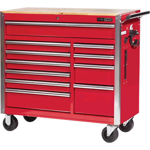 PRC4211 Pro Series Roller Cabinet, 11 Drawers, 42" W x 18" D x Red Southpoint Industrial Supply