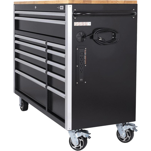 HDRC5212 HD Series Roller Cabinet, 12 Drawers, 51-1/4" W x 21" D x 40-3/10" H, Black Southpoint Industrial Supply