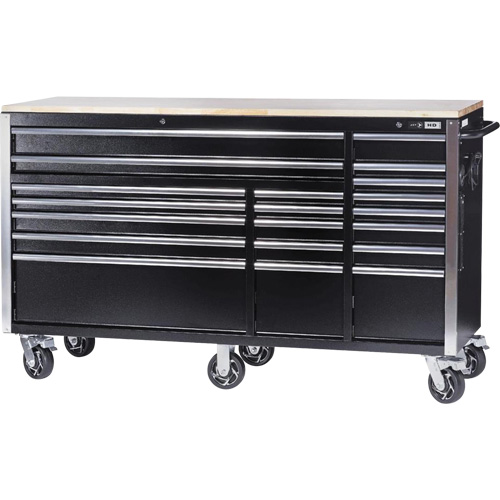 HDRC7220 HD Series Roller Cabinet, 20 Drawers, 72" W x 24" D x 42-3/10" H, Black Southpoint Industrial Supply