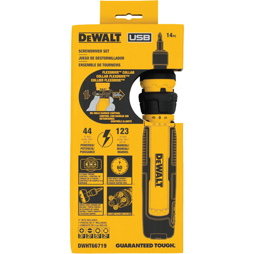 Jeu de tournevis sans fil de 14 morceaux avec commande FLEXDRIVE, 4 V, 44 lb-po/5 Nm couple max. Southpoint Industrial Supply