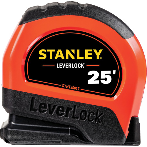 High-Visibility LEVERLOCK&reg; Tape Measure, 25', Imperial Graduations Southpoint Industrial Supply