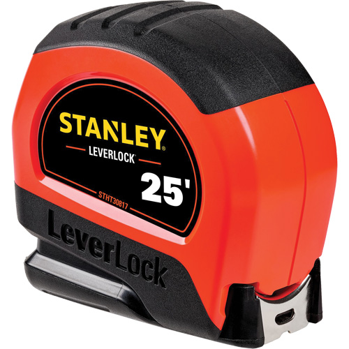 High-Visibility LEVERLOCK&reg; Tape Measure, 25', Imperial Graduations Southpoint Industrial Supply