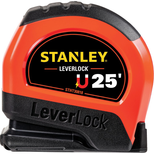 High-Visibility Magnetic LEVERLOCK&reg; Tape Measure, 25', Imperial Graduations Southpoint Industrial Supply