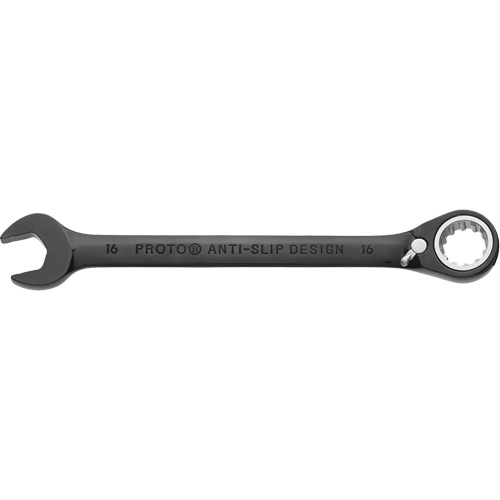 Metric Spline Combination Reversible Ratcheting Wrench, Black/Chrome Finish Southpoint Industrial Supply