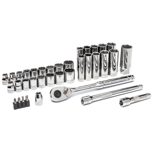 Jeu d'outils pour m&eacute;canicien &agrave; 72 dents, 12 pans et &agrave; prise de 3/8" Southpoint Industrial Supply