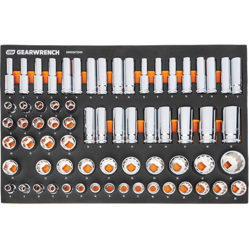 Jeu d'outils m&eacute;triques pour m&eacute;canicien MEGAMOD dans des plateaux en mousse modulaire avec armoire roulante &agrave; outils, 358 morcea Southpoint Industrial Supply