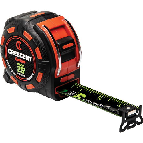 Shockforce NITE EYE Magnetic Tape Measure, 1-1/4" x 25', SAE Graduations Southpoint Industrial Supply