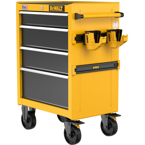 Coffre &agrave; outil roulant robuste, 4 tiroirs, 26" la x Jaune Southpoint Industrial Supply