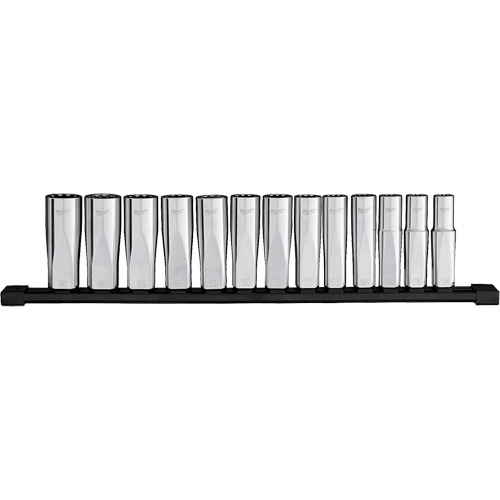 12-Point Deep Well Metric Socket Set, 13 Pcs, 1/2" Drive Size, Deep Southpoint Industrial Supply