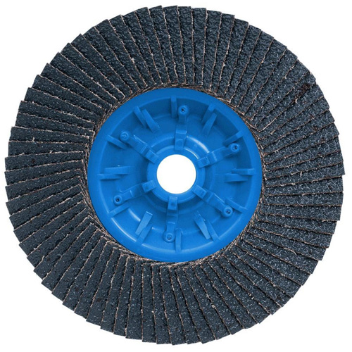 POWERBLEND TRM QC Flap Disc, 5" x 5/8"-11, Type 27, Z40 Grit, Zirconia Alumina Southpoint Industrial Supply
