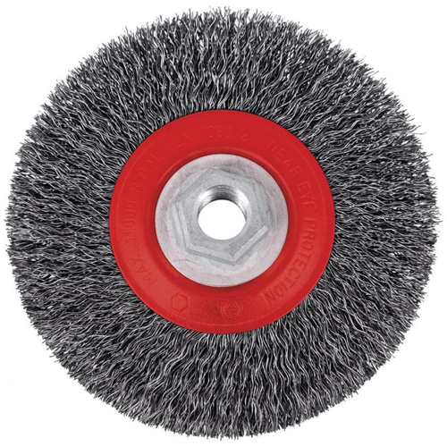 Brosse m&eacute;tallique &agrave; fils torsad&eacute;s &agrave; haut rendement 5C14T, 5" dia., Fils 0,014", Arbre 5/8"-11NC Southpoint Industrial Supply