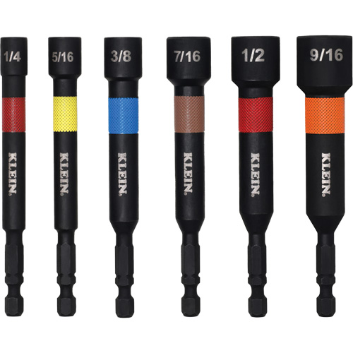 Embouts &agrave; &eacute;crous haute performance pour perceuse/visseuse, Embout 1/2"/5/16"/1/4"/3/8"/7/16"/9/16", Prise 1/4", 4" lo, Magn&eacute;tique Southpoint Industrial Supply