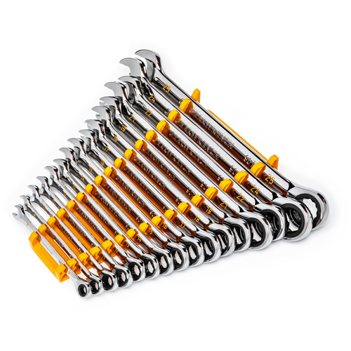 Jeu de cl&eacute;s &agrave; 12 pans et 90 dents, Combinaison &agrave; cliquet, 16 morceaux, M&eacute;trique Southpoint Industrial Supply